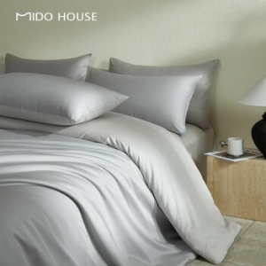 MIDO HOUSE铭都60支新疆长绒棉纯棉简约纯色床单四件套 薄暮灰1.5m床单款